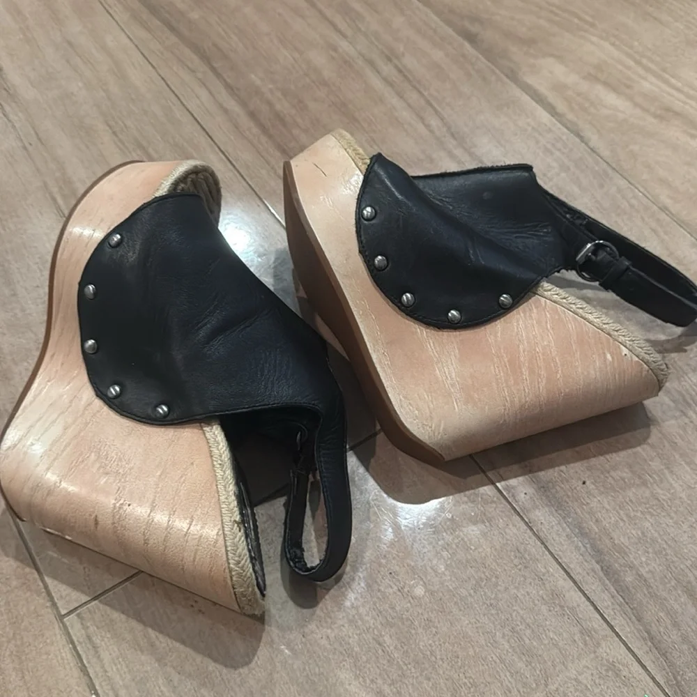 Max studio Shoes Women s Size 6 Black Camilla Wedge platform Open Toe Sandals - Picture 6 of 10